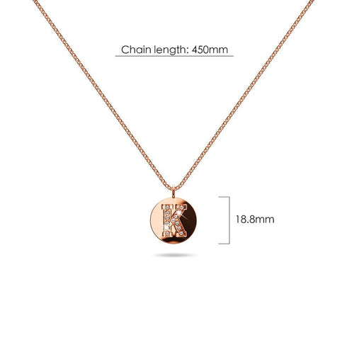 Solid 925 Sterling Silver Initial Alphabet Personalised Disc Necklace
